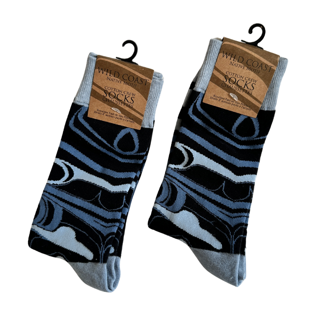 Charcoal Grey Frog Socks - Design by Bill Helin