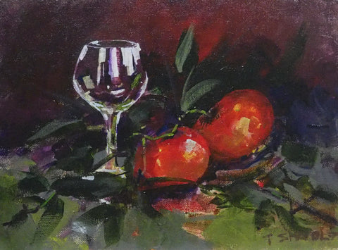 Tom Shardlow, Wine Glass and Tomatoes